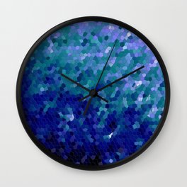 Deep Blue Ocean Mosaic Tile Wall Clock