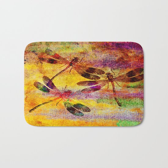 Mauritius Vintage Dragonflies Colours Bath Mat