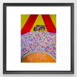 The Circus Bee Watercolor Framed Art Print