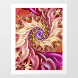 Pink infinity fractal spiral Art Print