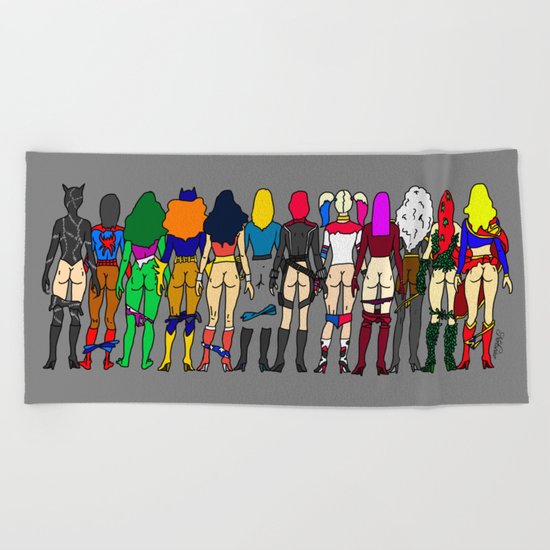 Superheroine Butts LV Beach Towel