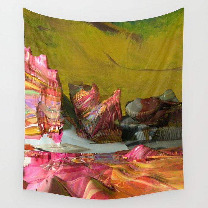 Futuristic 3d Sci Fi Landscape Digital Art Wall Tapestry By