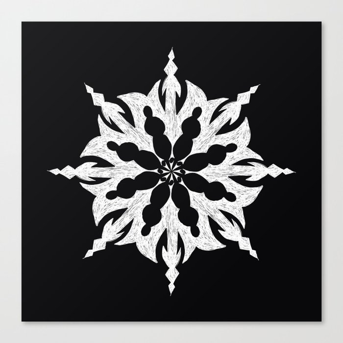 Medieval Babe Snowflake Canvas Print
