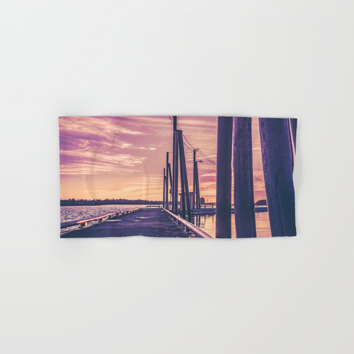 Water Sunset at the Dock Hand & Bath Towel