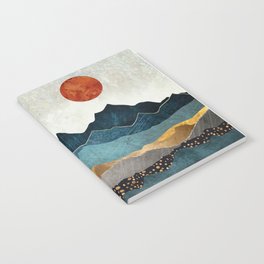 Amber Dusk Notebook | Graphicdesign, Grey, Red, Bronze, Landscape, Abstract, Curated, Mountains, Watercolor, Dream 