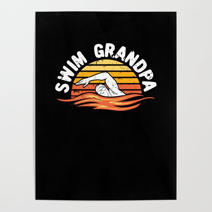 Swim Grandpa Poster
