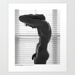 Male Nude In The Window Self-Portrait Art Print