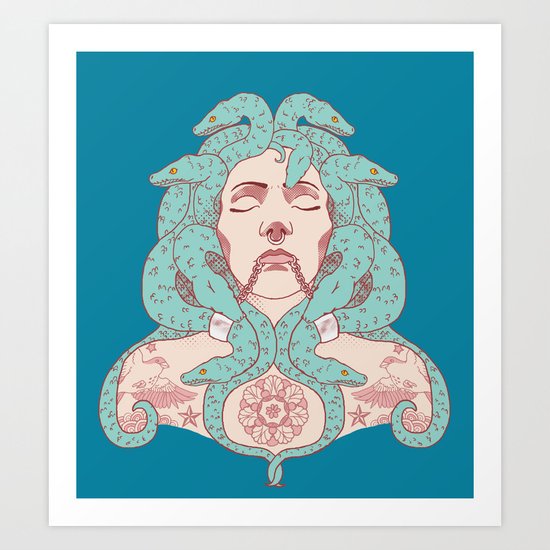 Tattooed Medusa Art Print