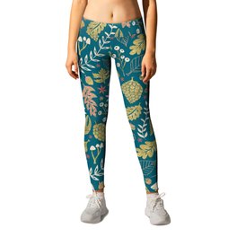 Fall Foliage in Gold and Glitter Leggings