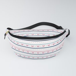 Pastel Lines with Hearts Fanny Pack