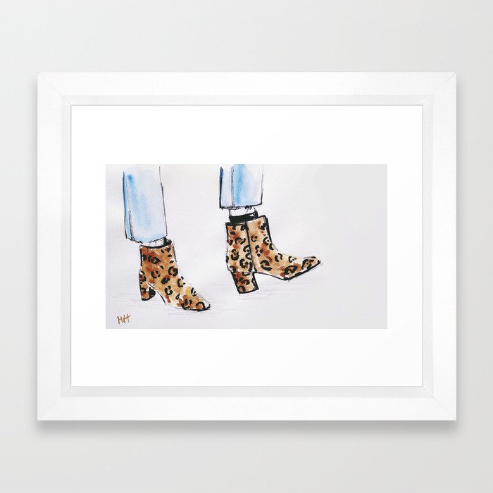Leopard Boots Framed Art Print