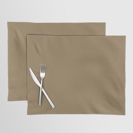 Dark Golden Brown Solid Color Pairs PPG Tweed PPG1098-6 - All One Single Shade Hue Colour Placemat