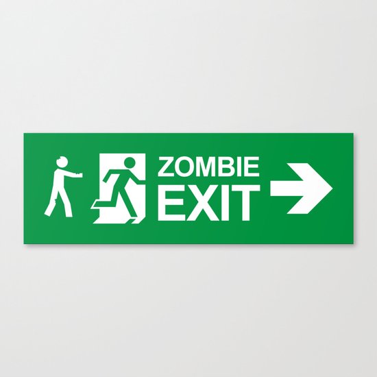 Zombie Exit Canvas Print