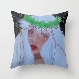 Christmas girl Throw Pillow
