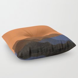 Mountain Range - Orange Sky Floor Pillow