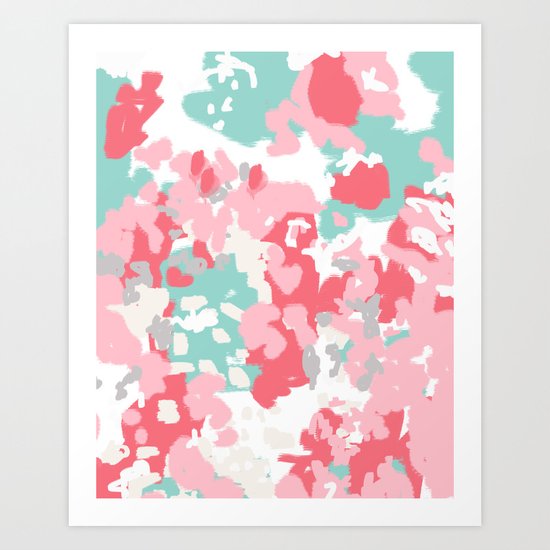 Arabella - abstract minimal pattern print art home decor trendy girly boho dorm college painting Art Print