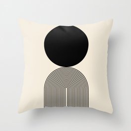 Abstraction_BLACK_DOT_LINE_ART_Minimalism_003C Throw Pillow