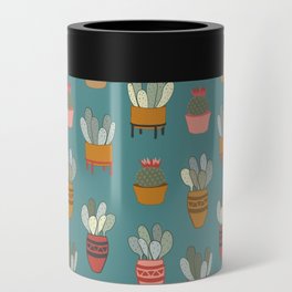 Cacti & Planters in Turquoise Can Cooler