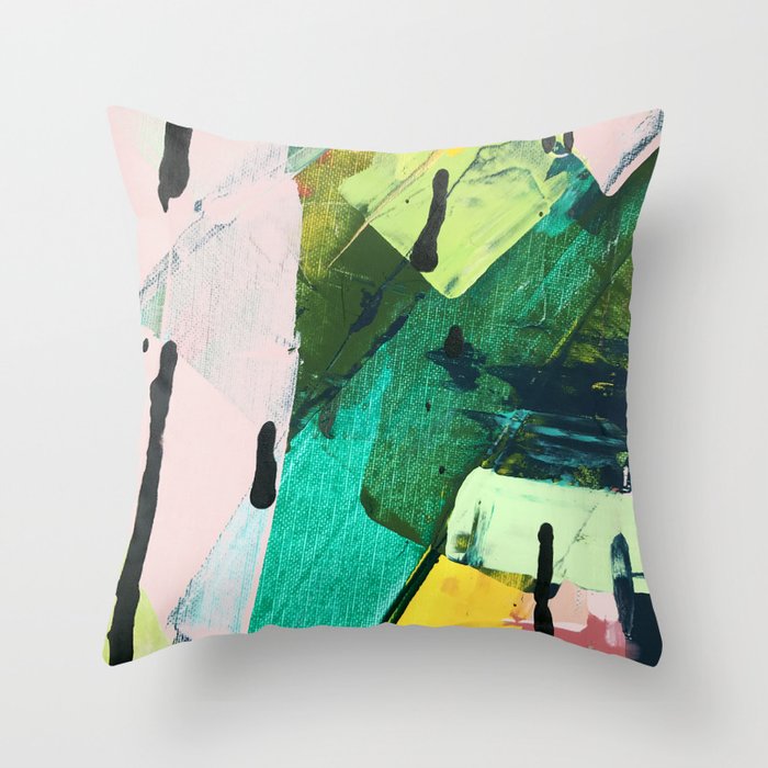 Hopeful[4] - a bright mixed media abstract piece Throw Pillow