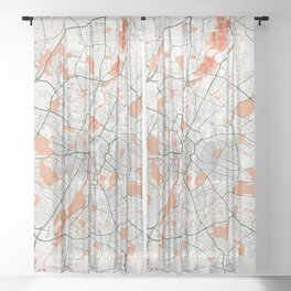 Leicestershire City Map of England - Bohemian Sheer Curtain