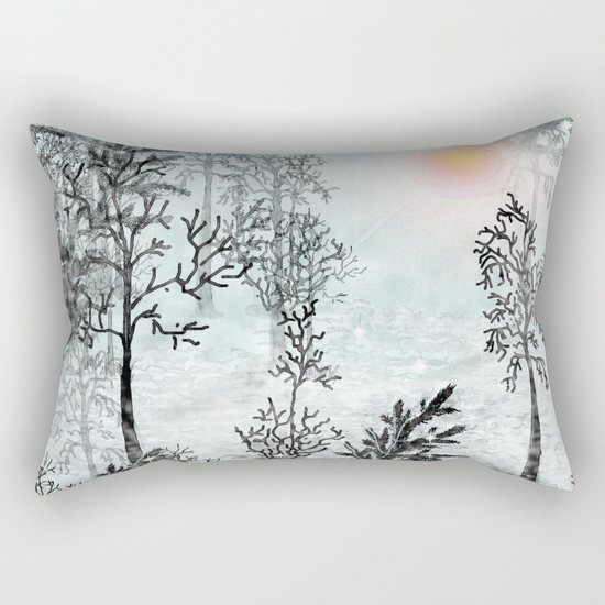 Winter in the woods . Rectangular Pillow