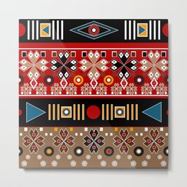 African ethno tribal traditional patterns, oriental pattern, patchwork Metal Print | Patchwork, Tribalpattern, Tribal, Orientalpattern, Retrodesign, Geometricalshapes, Ethnic, Pattern, Ethnostyle, Ethnoprint 