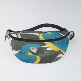 Parrots and jungle II Fanny Pack | Forest, Yellow, Floral, Painting, Birds, Nature, Jungle, Acrylic, Botany, Tropical 