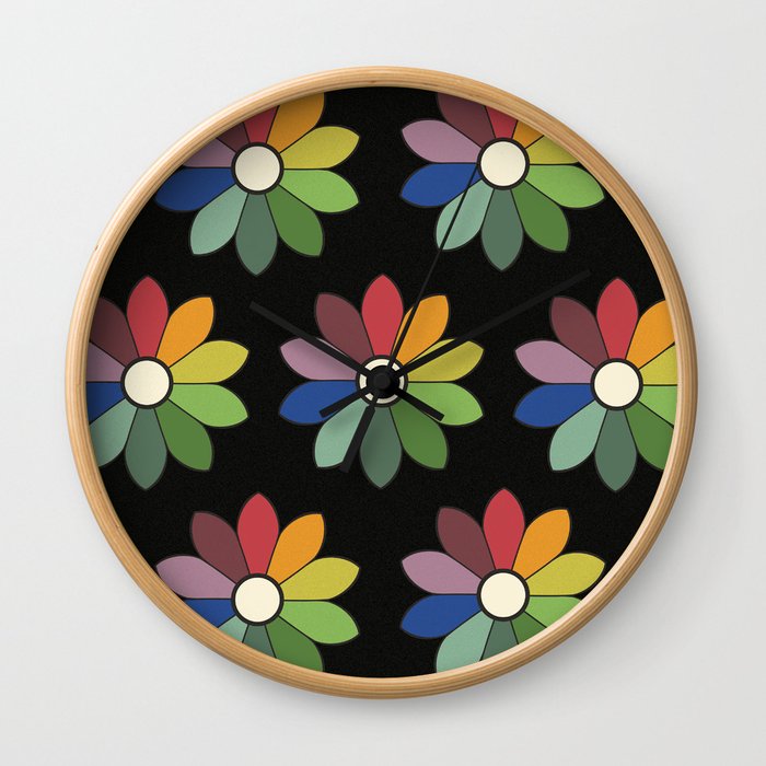 Flower pattern based on James Ward's Chromatic Circle (vintage wash) Wall Clock