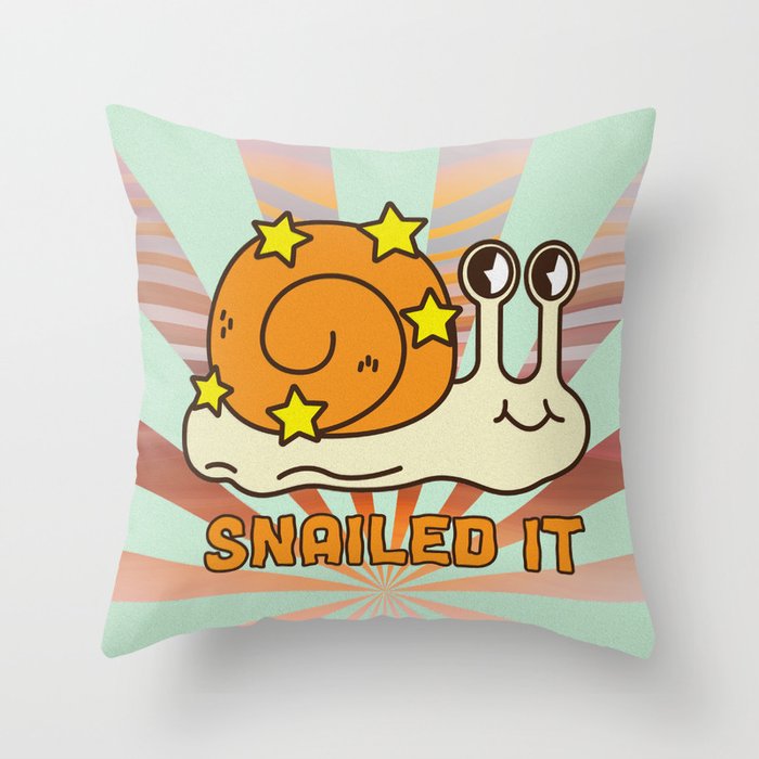 Snailed it Snail Art  Throw Pillow