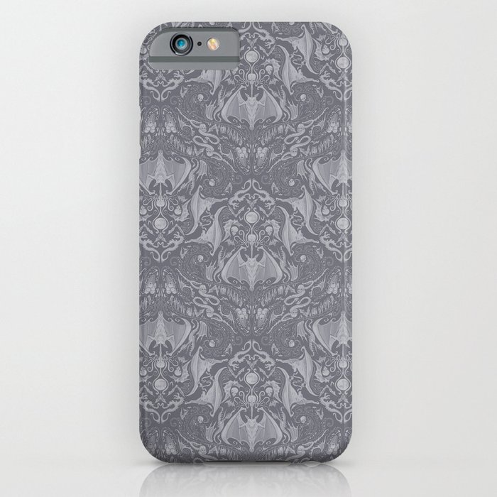 Bats and Beasts - Gray and White iPhone Case