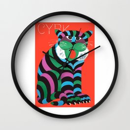 1975 CYRK Polish Circus Tiger Advertising Poster Wall Clock | Bigcat, Polishcircus, Cirque, Quirkycat, Bigtop, 1970Sadvertising, Tiger, Polishadvertising, Graphicdesign, Poland 