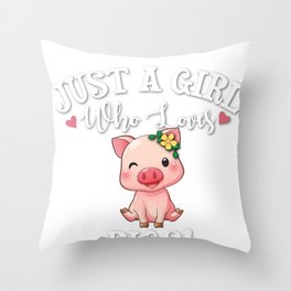 Kawaii Pig Throw Pillow
