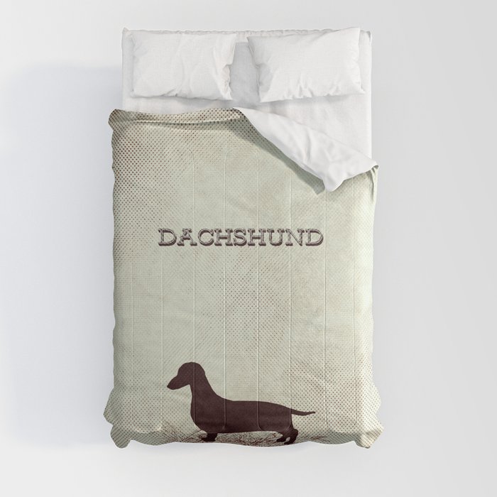 Retro Dachshund Distressed Paper Comforter