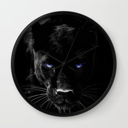 BLACK PANTHER Wall Clock | Safari, Nature, Jaguar, Cat, Catart, Blackjaguar, Wildlife, Curated, Extinction, Lion 