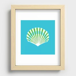 Lime Green and Blue Sea Scallop Recessed Framed Print