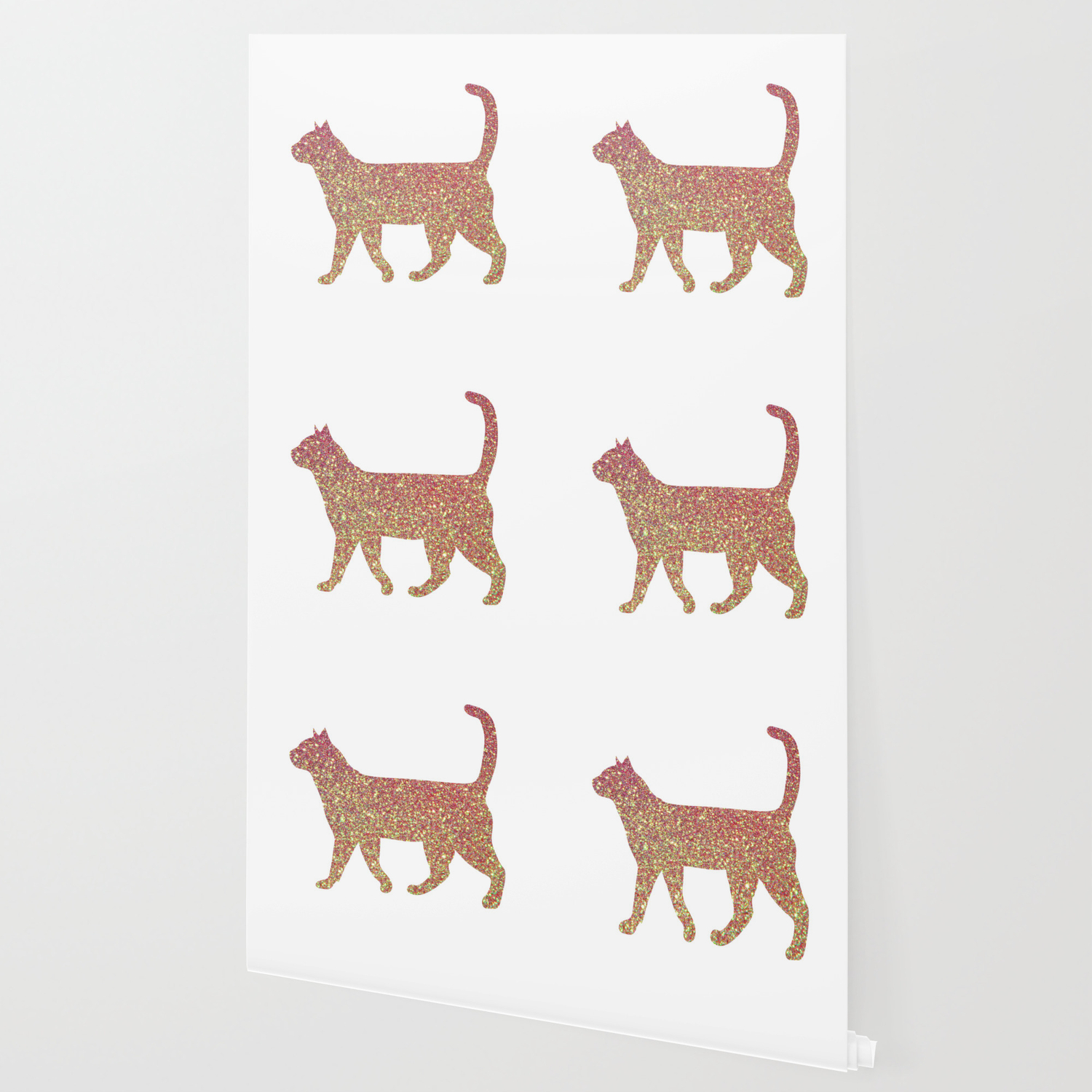 Rose Gold Walking Cat Design Wallpaper By Kmcdesigns Society6