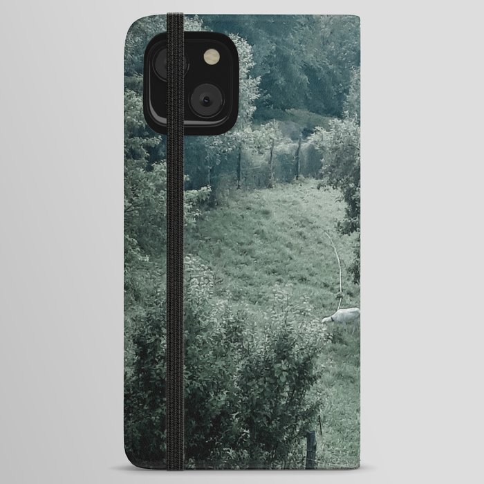 Forest landscape with goat iPhone Wallet Case