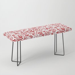 Red Eastern Floral Pattern Bench