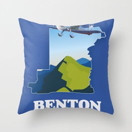 Benton Oregon Travel Map Throw Pillow