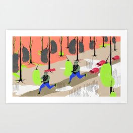 Runnig for hatred Art Print | Abstract, Nature, Illustration, Painting 