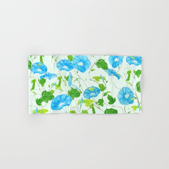 blue morning glory pattern Hand & Bath Towel