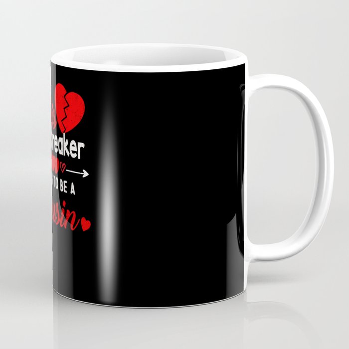 Be A Cousin Baby Reveal Hearts Day Valentines Day Coffee Mug
