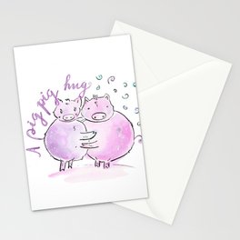 A pig pig hug Stationery Card