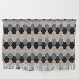 Black Gray and Taupe Wavy Stripe Pattern Pairs DE 2022 Trending Color Frontier Land DE6074 Wall Hanging