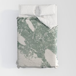 Mexico, Monterrey Map - Minimalist  Duvet Cover