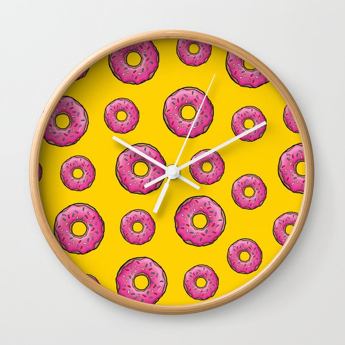 Pink Donuts Wall Clock