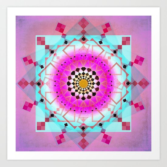 Spring pastel mandala Art Print