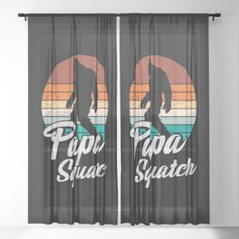 Papa Squatch Funny Vintage Sasquatch Sheer Curtain