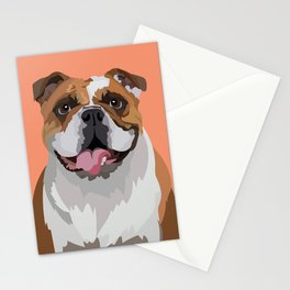 Bulldog Portrait Stationery Cards