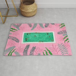 Pink riad pool Area & Throw Rug